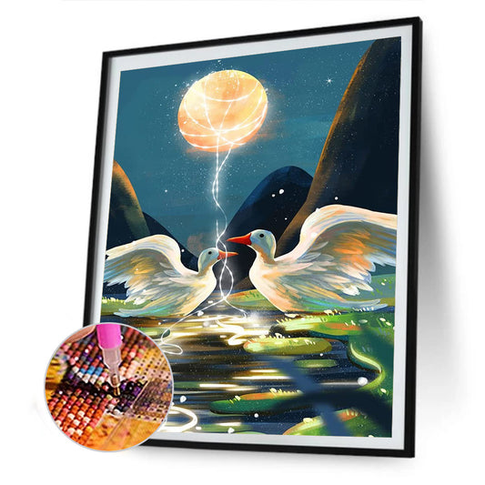 Swan - Full Round Drill Diamond Painting 30*40CM
