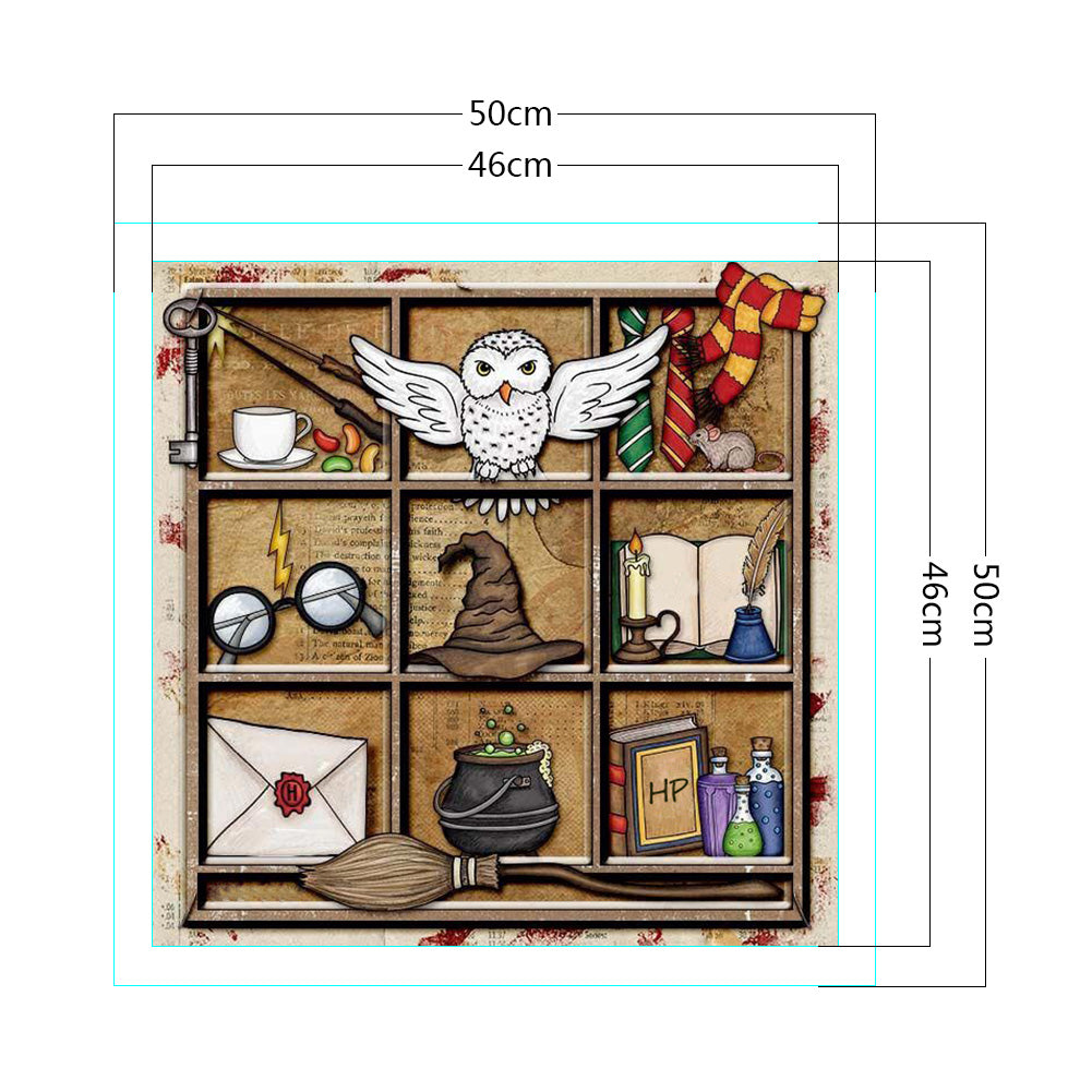 Owl Bookshelf - 11CT Stamped Cross Stitch 50*50CM
