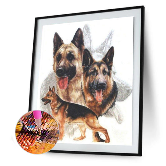 Black-Backed Dog - Full Square Drill Diamond Painting 30X40CM