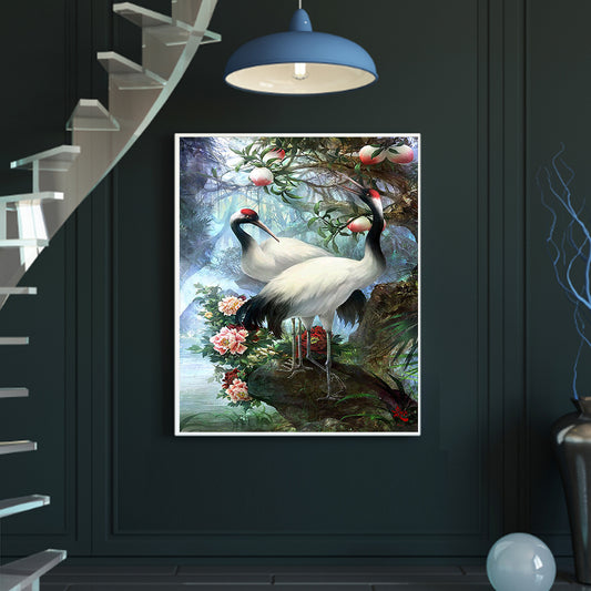 Red-Crowned Crane - 11CT Stamped Cross Stitch 40*50CM
