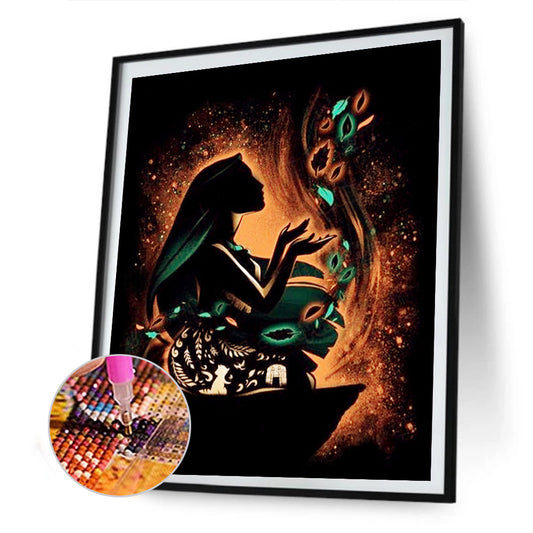Disney Character Silhouette - Full Round Drill Diamond Painting 30*40CM