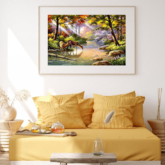 Deer - Full Square Drill Diamond Painting 30*40CM