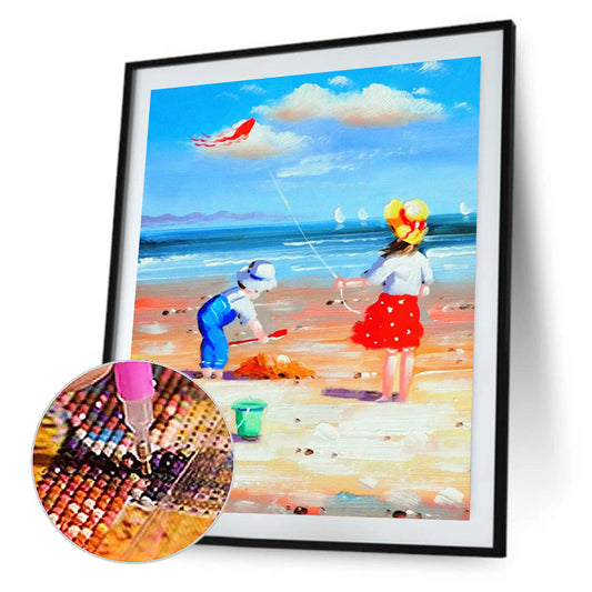 Leisure Time By The Sea - Full Round Drill Diamond Painting 30*40CM