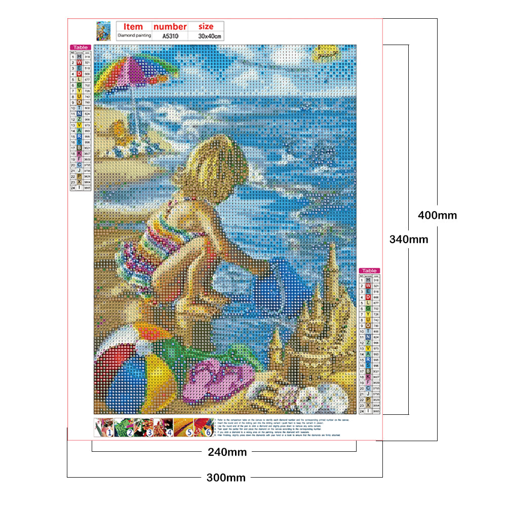 Leisure Time By The Sea - Full Round Drill Diamond Painting 30*40CM