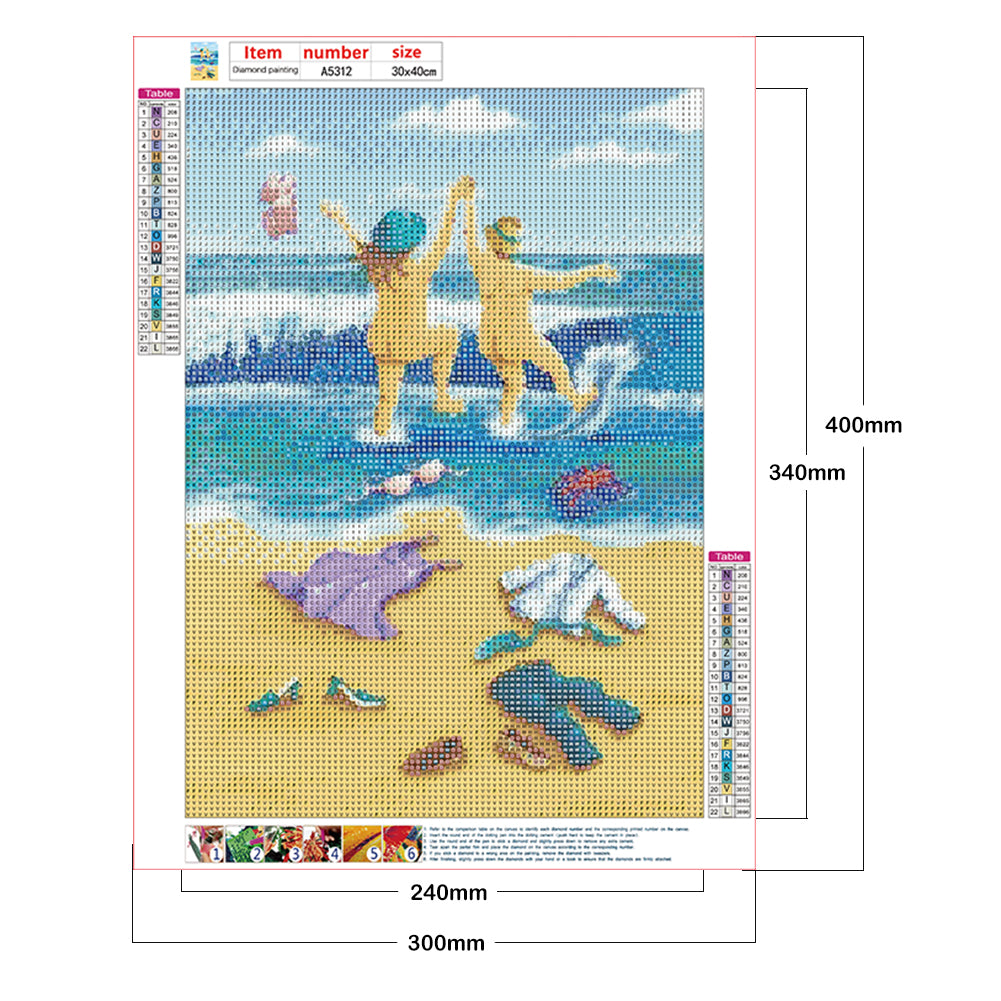 Leisure Time By The Sea - Full Round Drill Diamond Painting 30*40CM