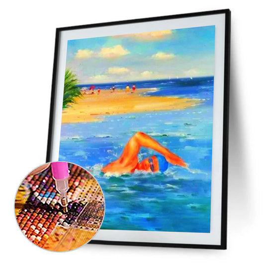 Leisure Time By The Sea - Full Round Drill Diamond Painting 30*40CM