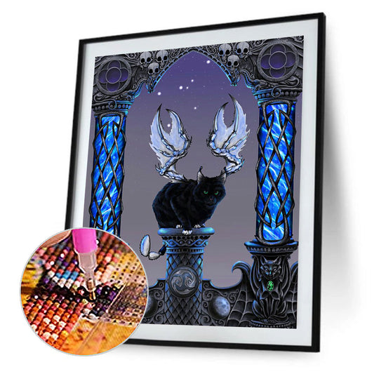 Cat On Pole - Full Round Drill Diamond Painting 30*40CM