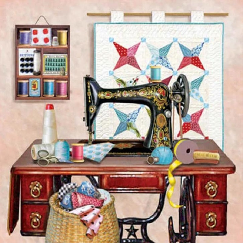 Sewing Machine - Full Round Drill Diamond Painting 40*40CM