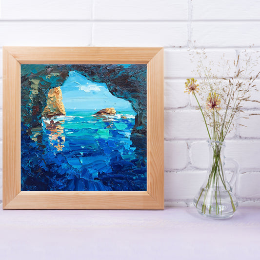 Oil Painting Seaside - Full Round Drill Diamond Painting 30*30CM