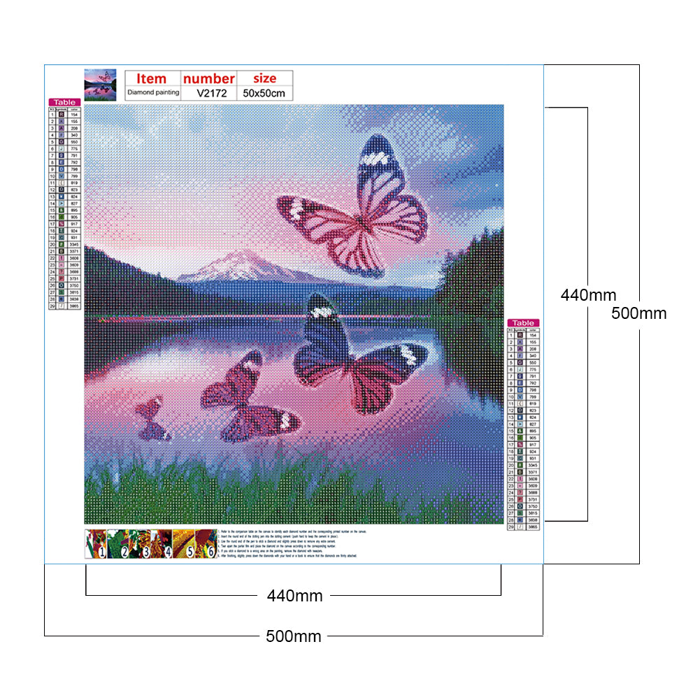 Butterfly - Full Round Drill Diamond Painting 50*50CM