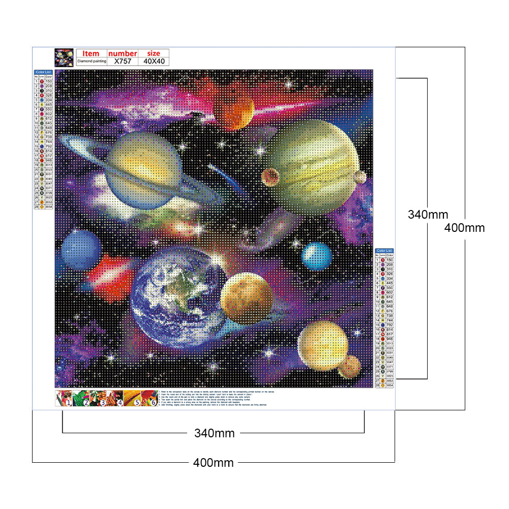 Planet - Full Round Drill Diamond Painting 40*40CM