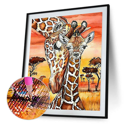 Giraffe - Full Round Drill Diamond Painting 30*40CM