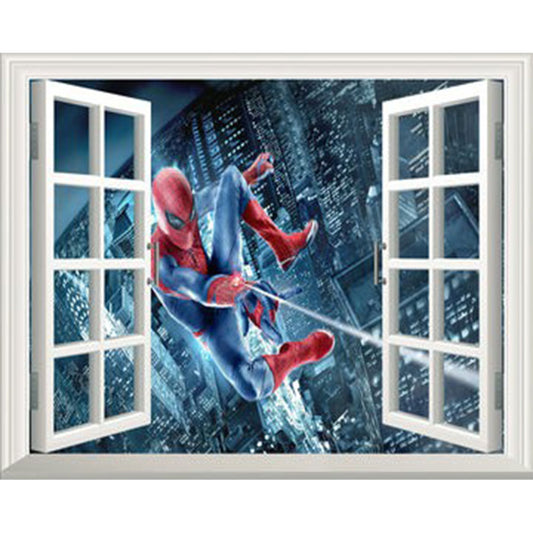 Spiderman Outside The Window - Full Round Drill Diamond Painting 40*30CM