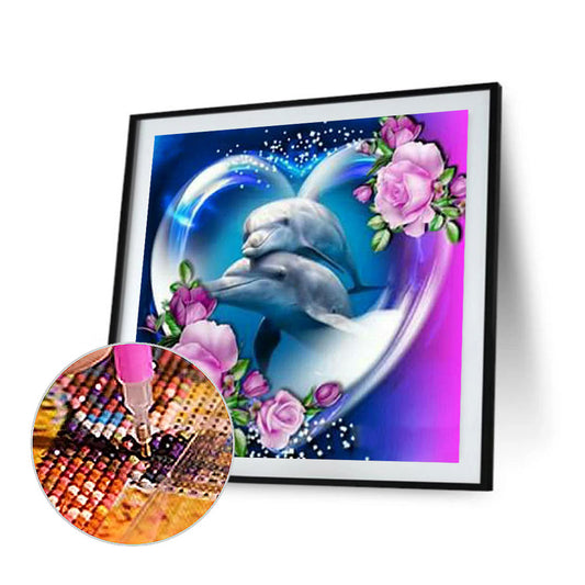 Dolphin - Full Round Drill Diamond Painting 40*40CM
