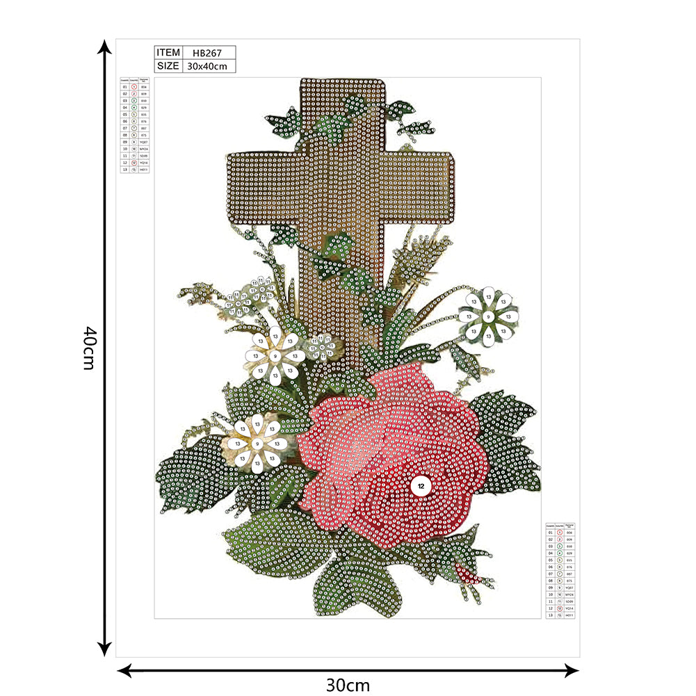 Cross - Special Shaped Drill Diamond Paiting 30*40CM