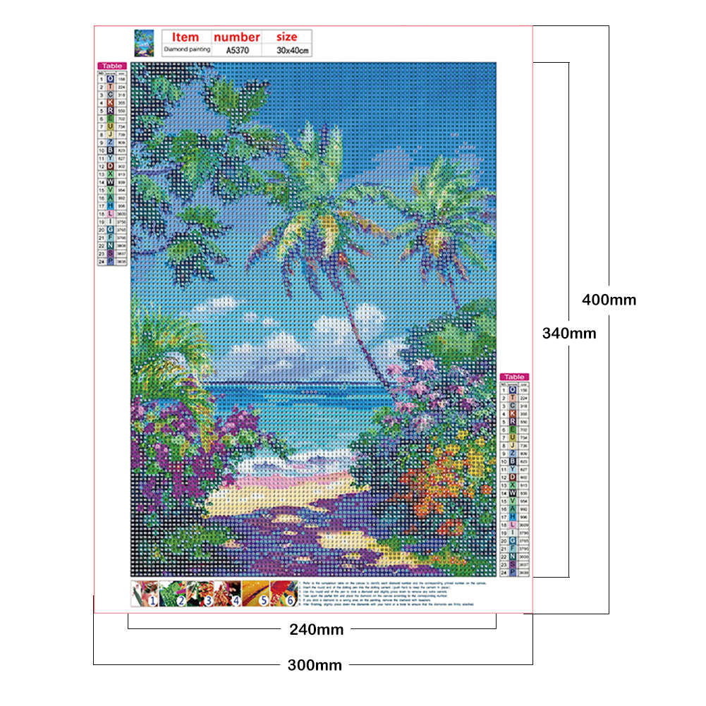 Seaside Scenery - Full Round Drill Diamond Painting 30*40CM