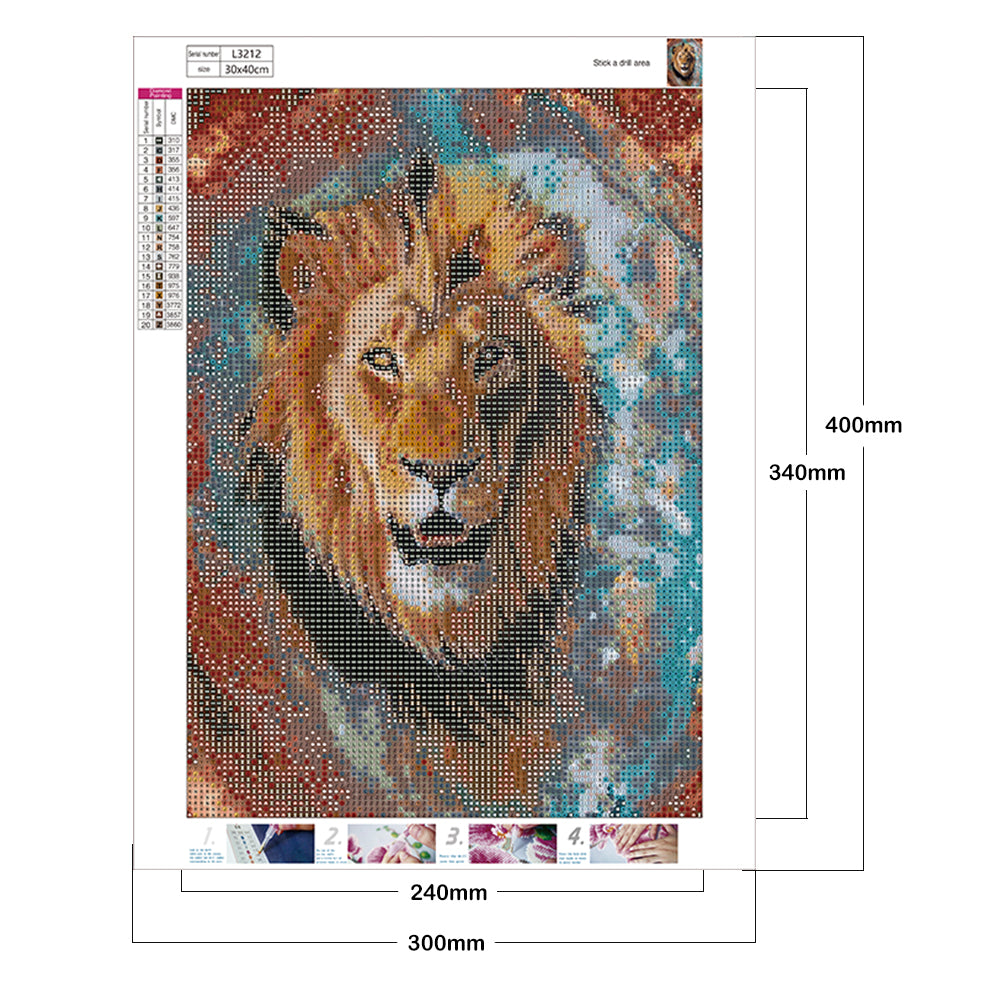 Lion - Full Round Drill Diamond Painting 30*40CM