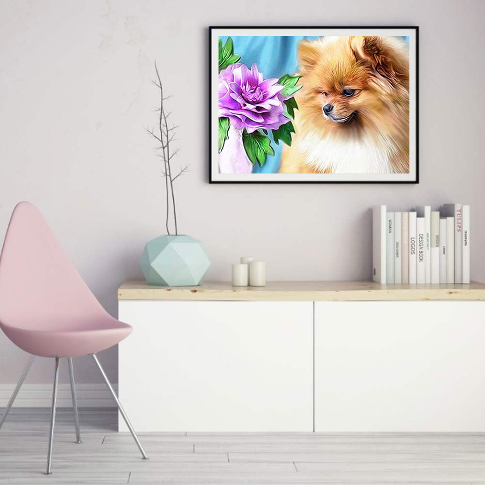 Puppy - Full Round Drill Diamond Painting 40*30CM