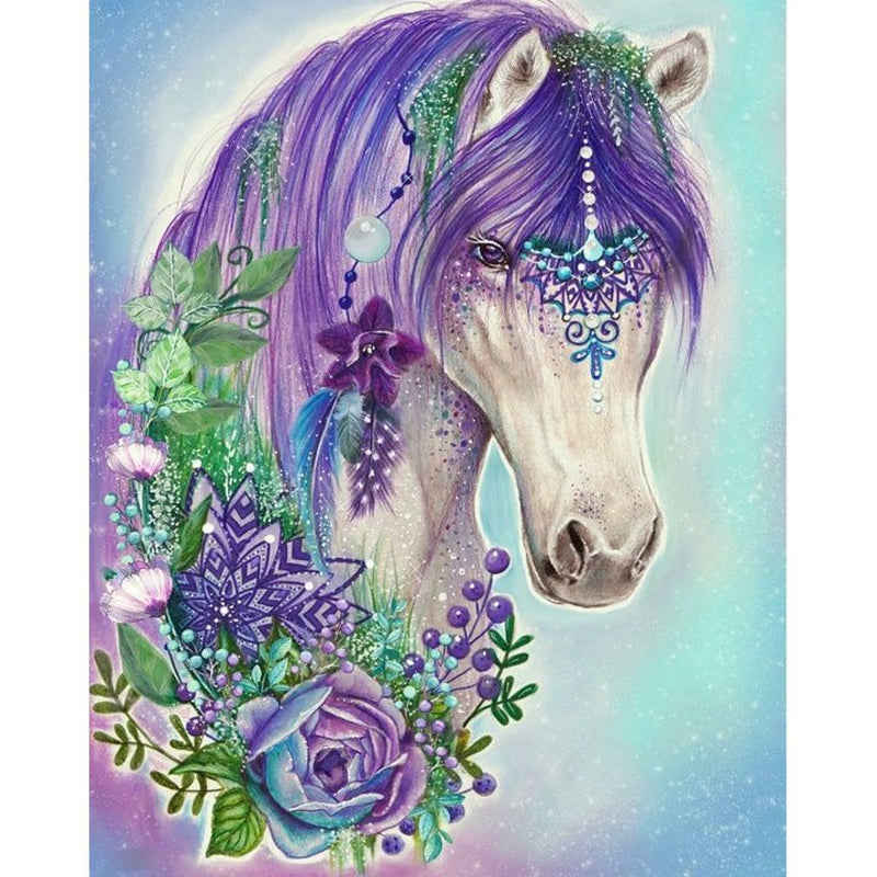 Succulent Horse - Full Round Drill Diamond Painting 30*40CM