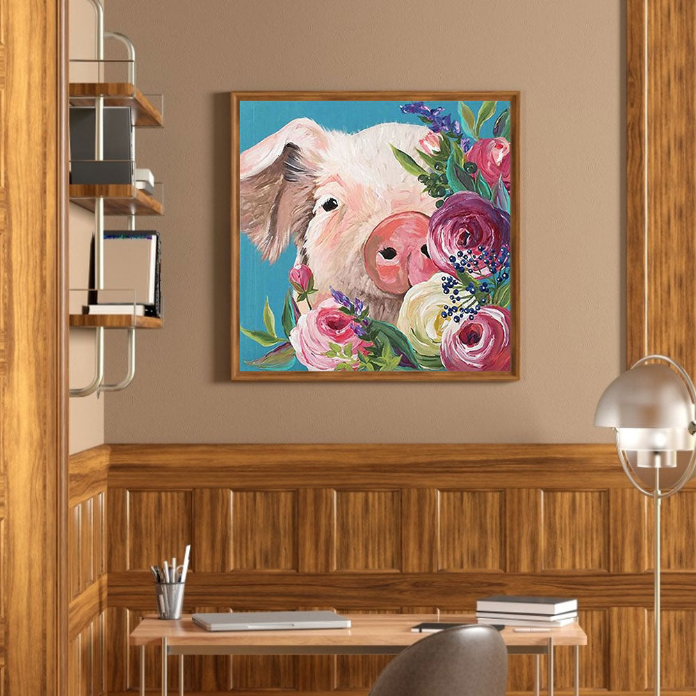 Cute Pig - Full Round Drill Diamond Painting 30*30CM