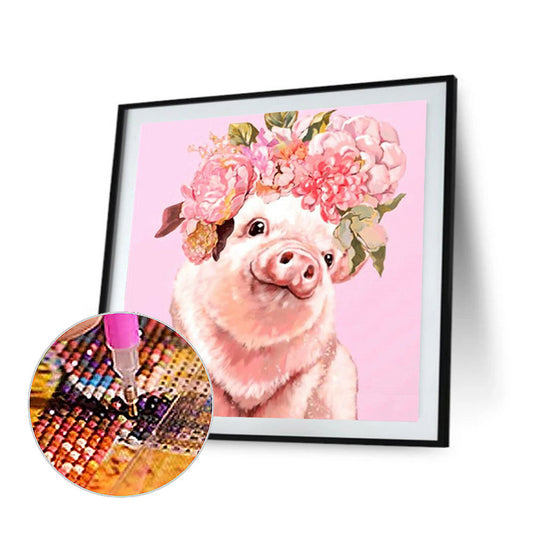Cute Pig - Full Round Drill Diamond Painting 30*30CM