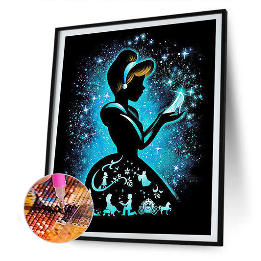 Silhouette Princess - Full Square Drill Diamond Painting 30*40CM