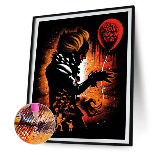 Silhouette Clown - Full Square Drill Diamond Painting 30*40CM