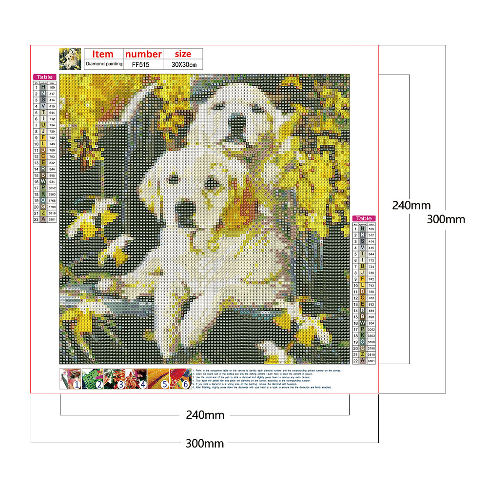 Garden Golden Retriever - Full Square Drill Diamond Painting 30*30CM