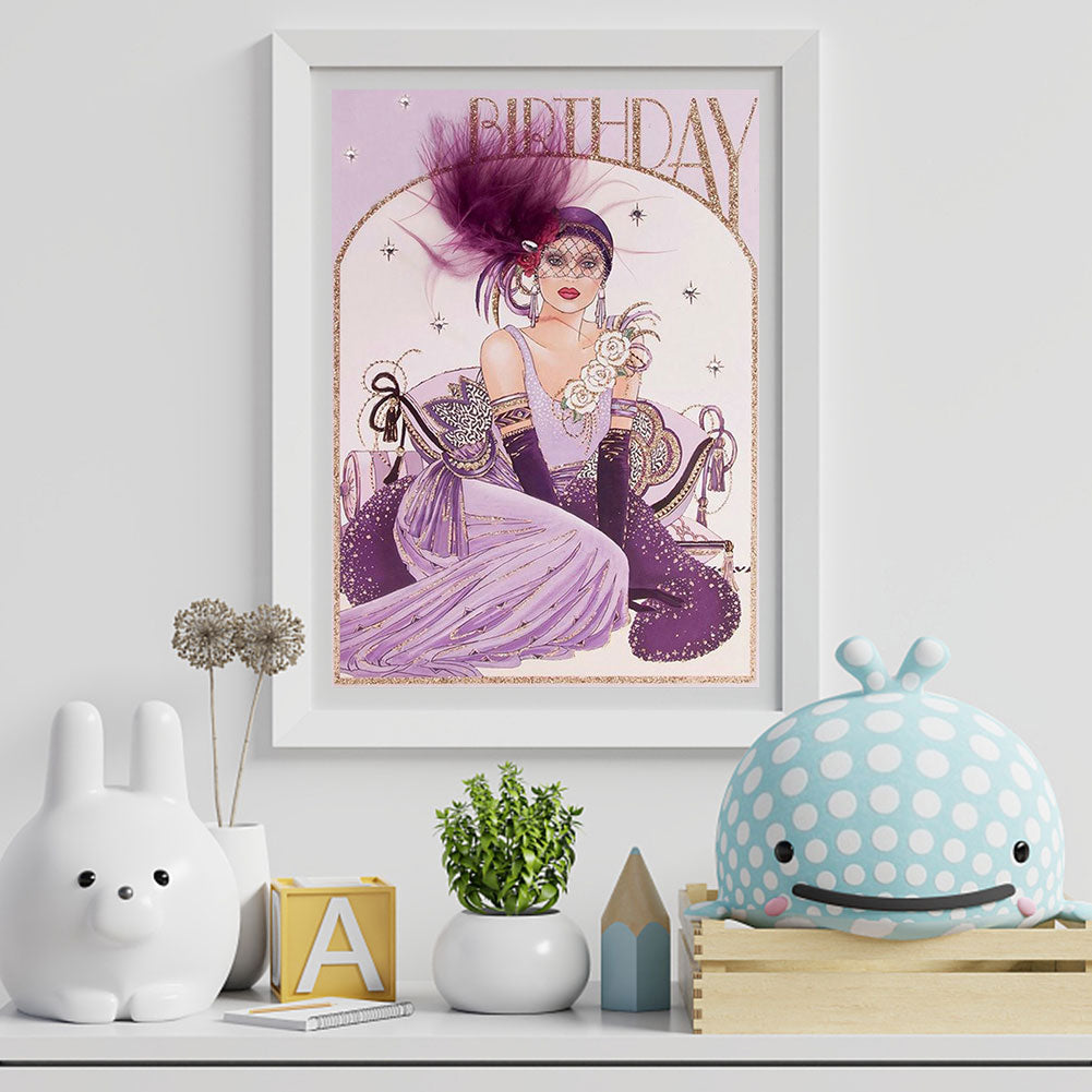 Lady - Full Round Drill Diamond Painting 50*60CM