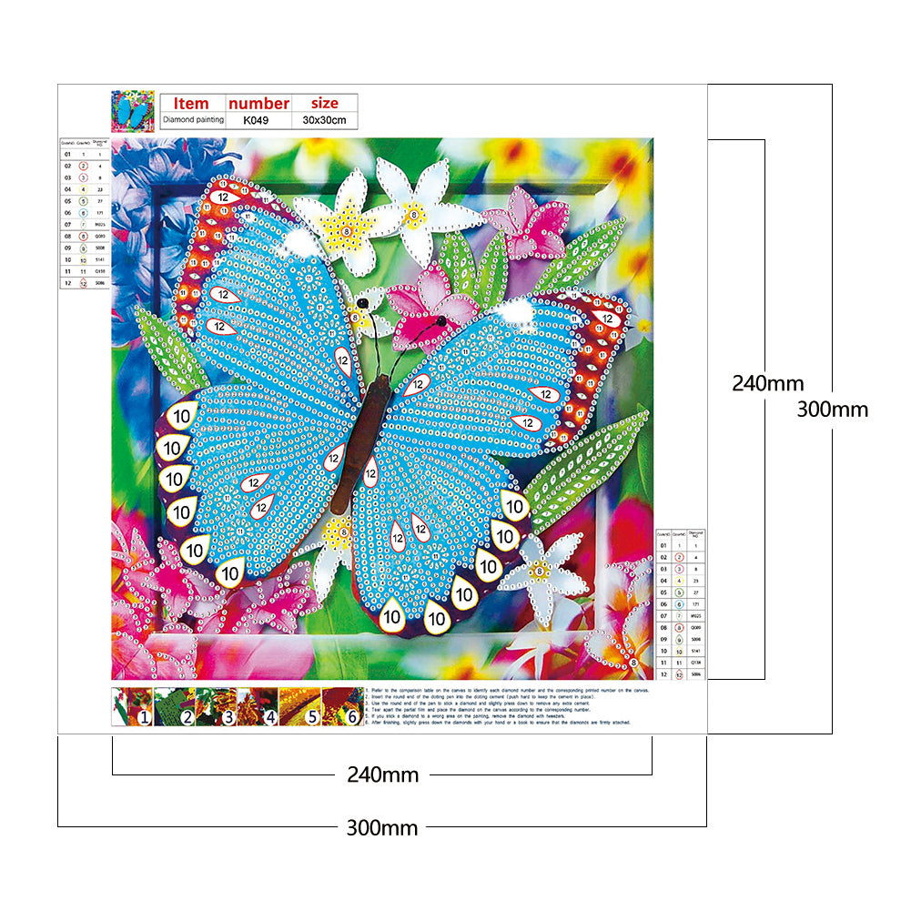 Butterfly - Special Shaped Drill Diamond Paiting 30*30CM