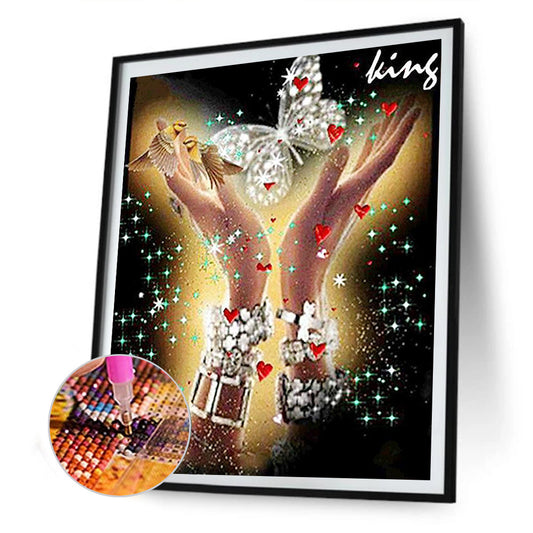 Holding Butterfly - Full Square Drill Diamond Painting 40*50CM