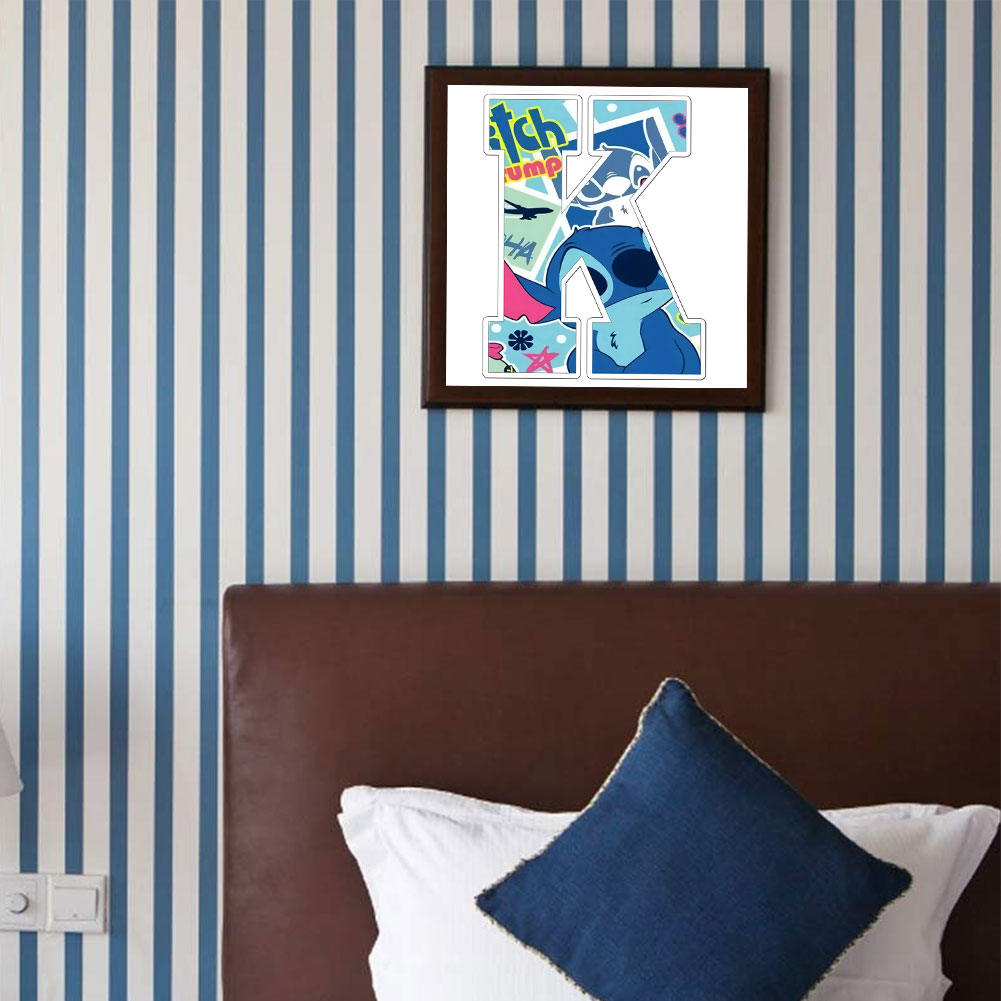 Disney Stitch Alphabet - Full Round Drill Diamond Painting 30*30CM