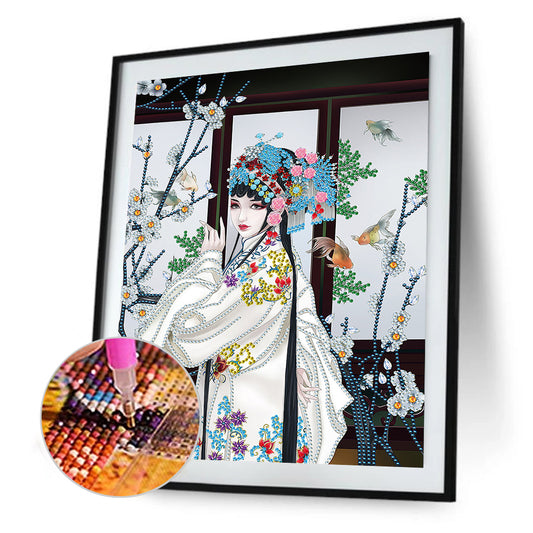 Chinese Style Beauty - Special Shaped Drill Diamond Paiting 30*40CM
