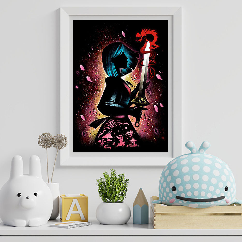 Disney Mulan Silhouette - Full Square Drill Diamond Painting 50*60CM