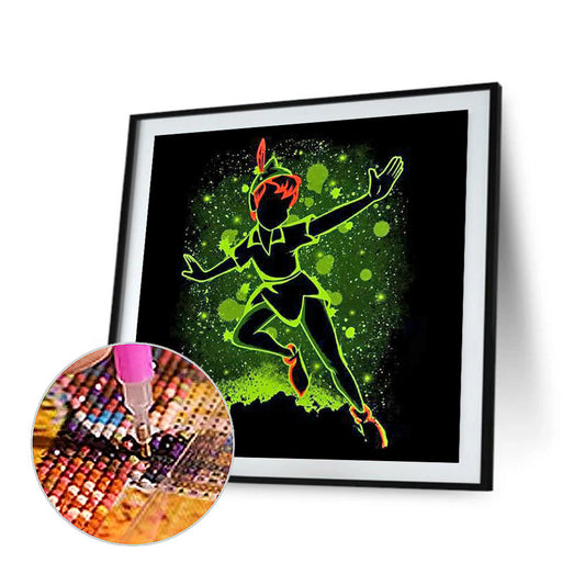 Disney Peter Pan Silhouette - Full Round Drill Diamond Painting 40*40CM