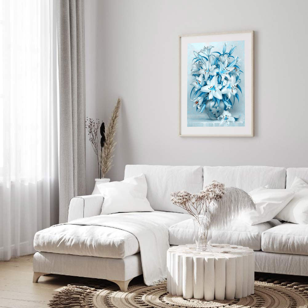 Blue Lily - Full Square Drill Diamond Painting 40*50CM