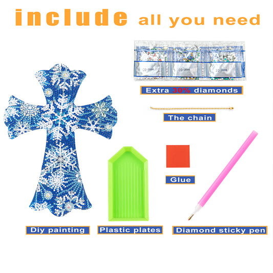 DIY Creative Cross Christmas Home Decoration Pendant Single-Sided Point Drill