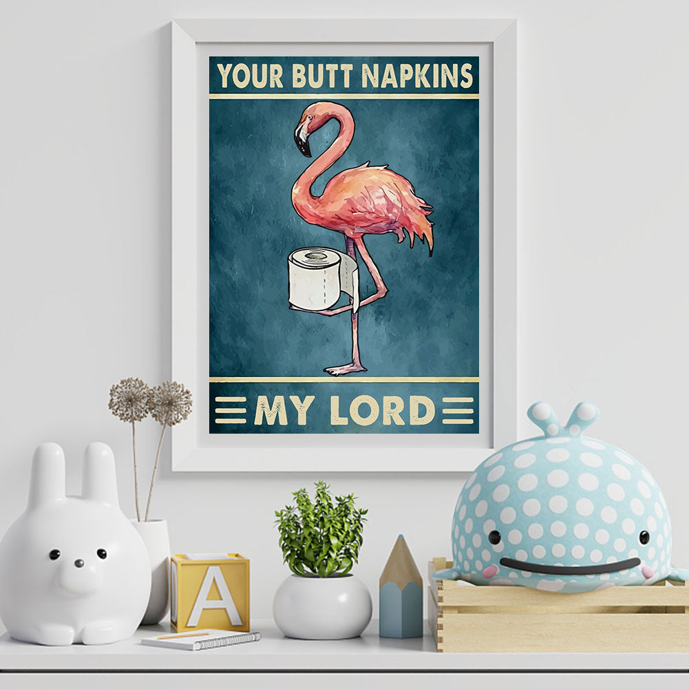 Flamingo Poster Painting - Full Round Drill Diamond Painting 30*40CM