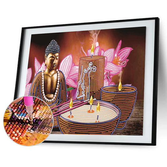 Lotus Statue - Special Shaped Drill Diamond Paiting 40*30CM