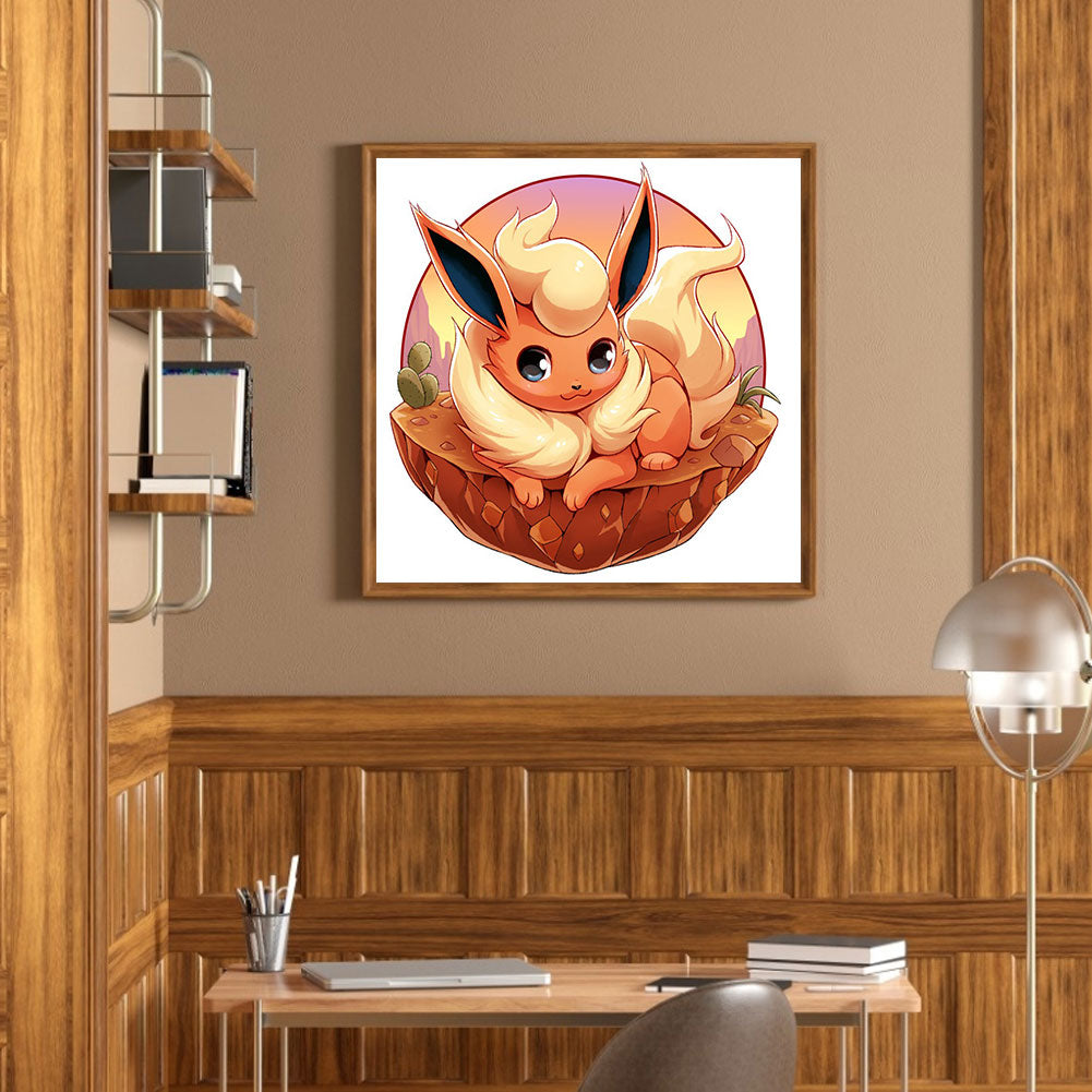 Pok¨¦mon Eevee - Full Round Drill Diamond Painting 30*30CM