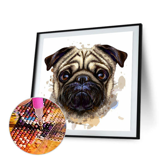 Pug Dog - Full Round Drill Diamond Painting 30*30CM