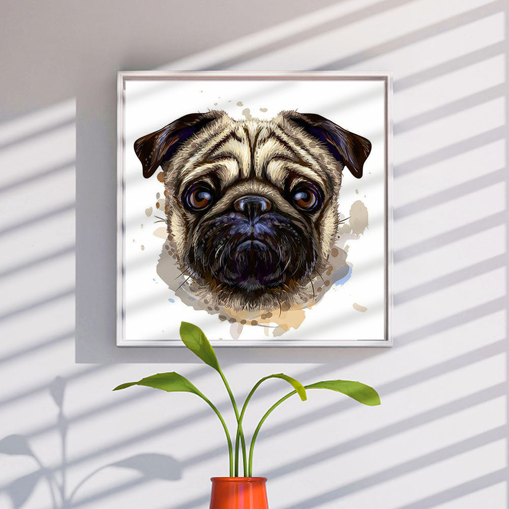 Pug Dog - Full Round Drill Diamond Painting 30*30CM
