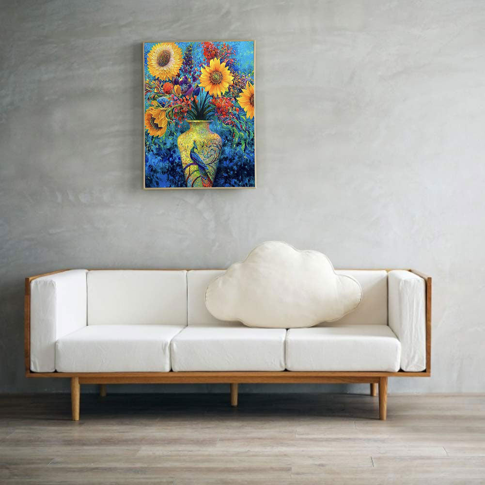 Sunflower Vase - Full Round Drill Diamond Painting 30*40CM