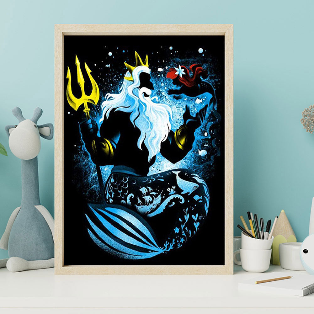 Silhouette Poseidon - Full Square Drill Diamond Painting 40*50CM