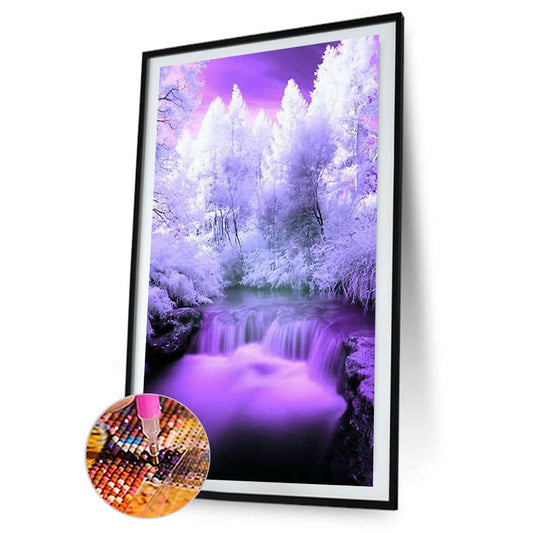 Rime Waterfall 40*70CM(Canvas) Full Round Drill Diamond Painting