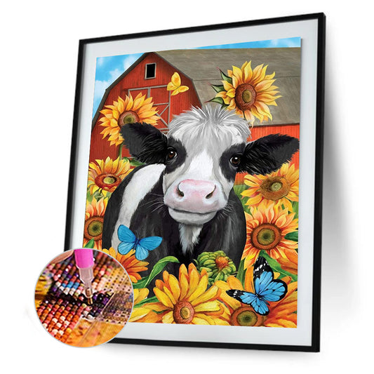 Sunflower Cow - Full Square Drill Diamond Painting 30*40CM
