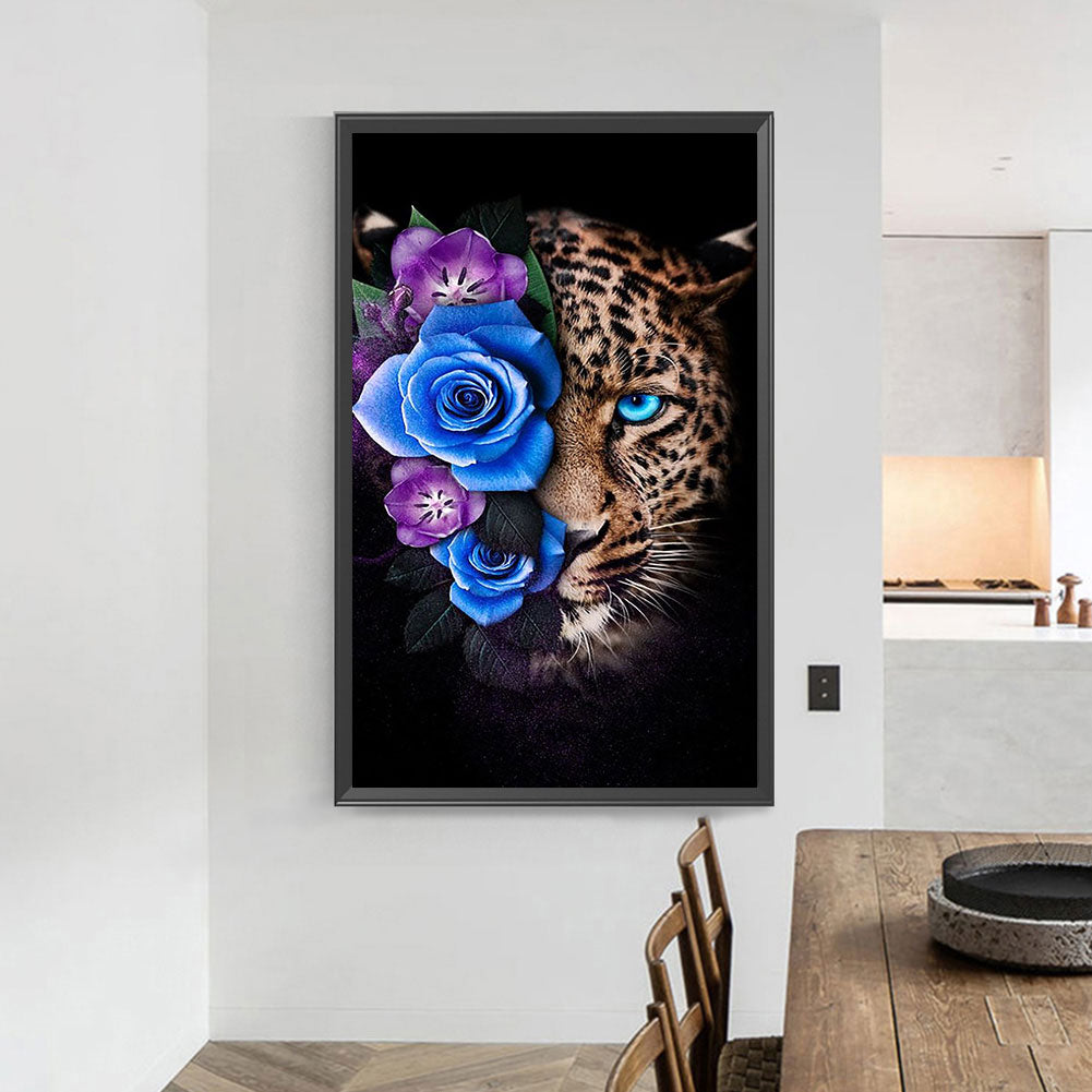 Flower Leopard - Full Round Drill Diamond Painting 40*70CM