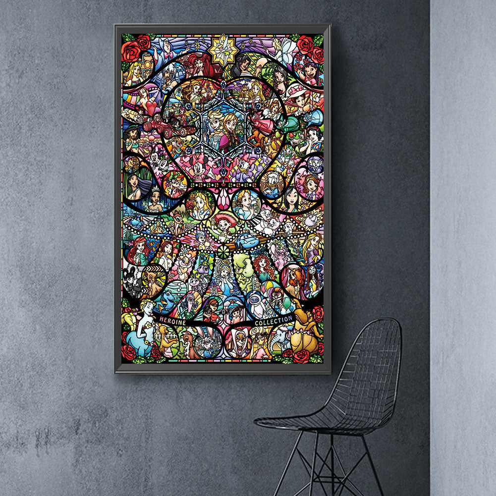 Disney Stained Glass Art - Full Round Drill Diamond Painting 50*70CM