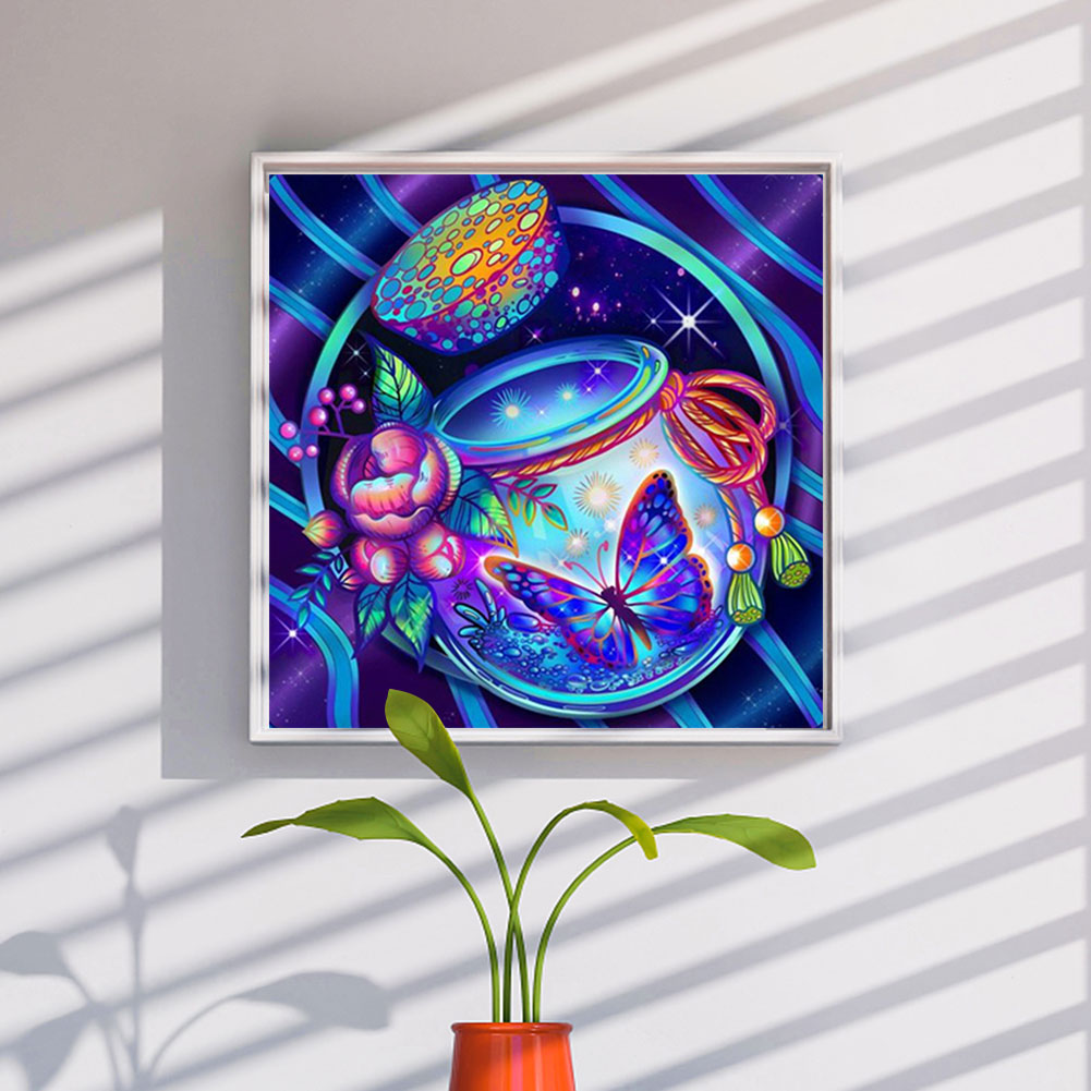 Colorful Flower Bottle - Full Round Drill Diamond Painting 30*30CM