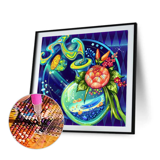 Colorful Flower Bottle - Full Round Drill Diamond Painting 30*30CM